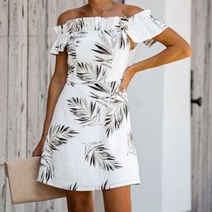 VICI Off the Shoulder Palms Dress Womens Size M